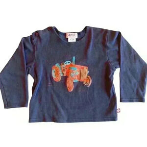 Zutano Baby Navy Long Sleeve Tee Vintage Tractor size 18-24 months